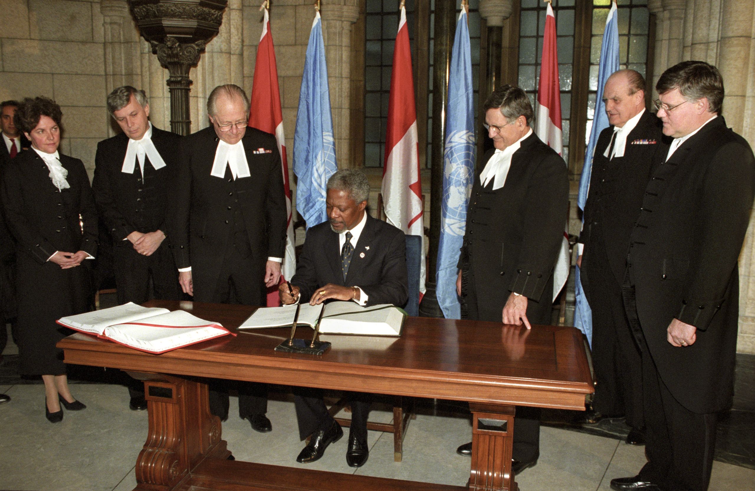 Secretary-General Kofi Annan is seen here signing the Convention. 02 December 1997 