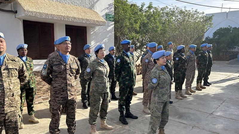 Group of UN Military staff standing in formation