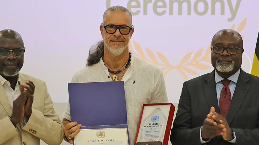 Chief RFTS, Emmanuel Ngor, Awardee Mark Polane and RSCE Director, Paulin Djomo