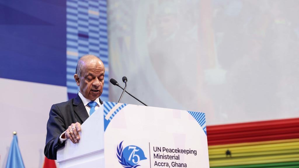 UN Under-Secretary-General for Operational Support Atul Khare moderates the second session entitled, “Capacity Building and Training (Mental Health)” at the 2023 Ghana UN Peacekeeping Ministerial