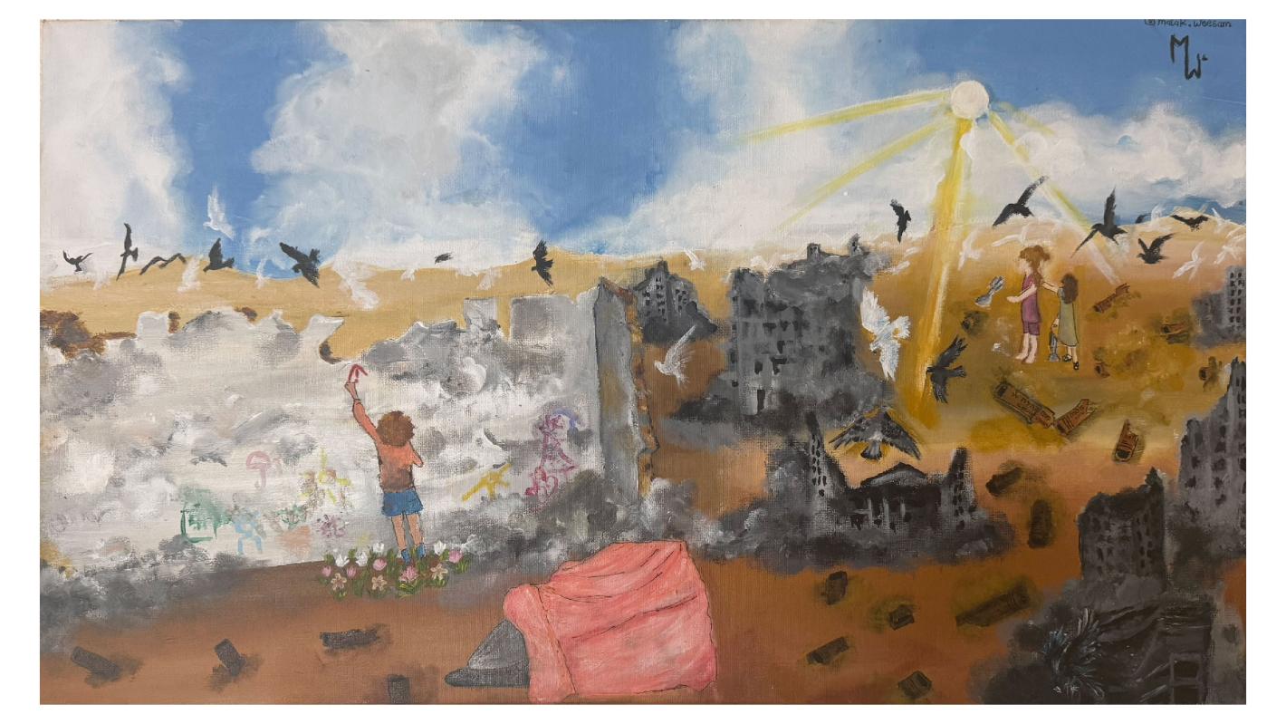 رسمتها ملك، غزة. طلاء على قماش.