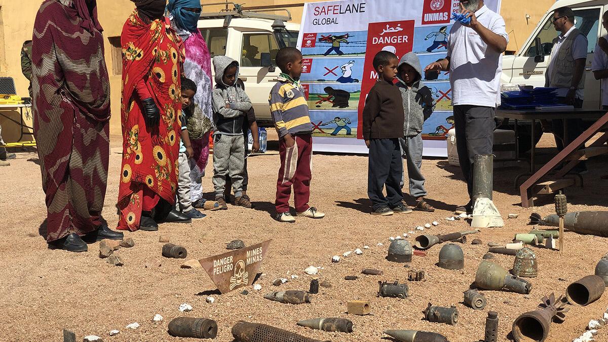 mine risk education with female and children
