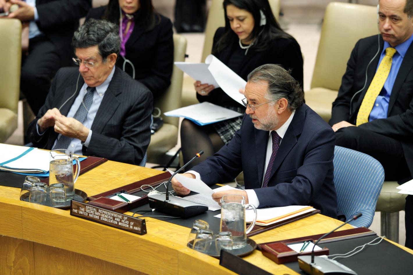 Mariano Fernández, Special Representative of the Secretary-General for Haiti and Head of the UN Stabilization Mission in Haiti (MINUSTAH), presents the Secretary-General’s latest report on the situation in the country.