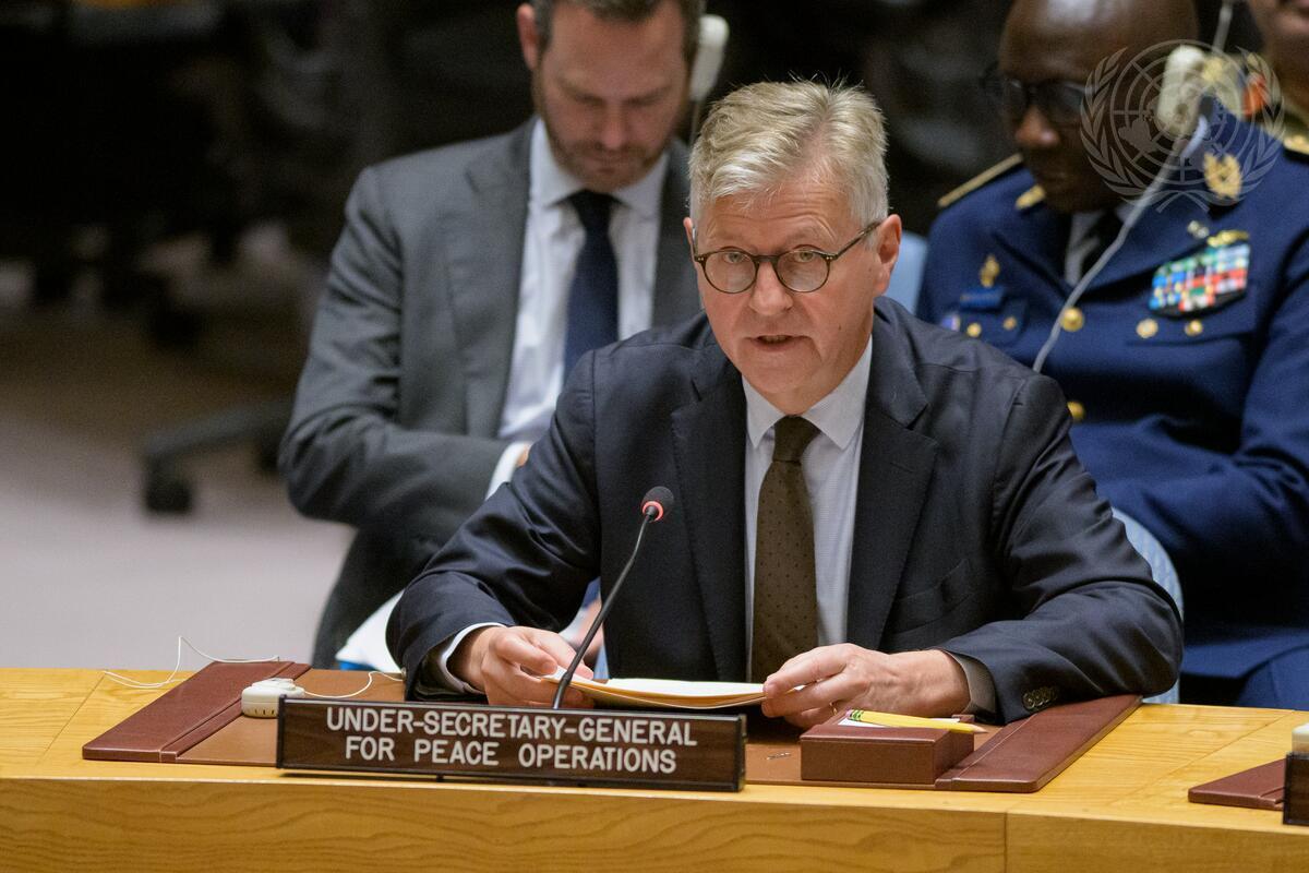 Jean-Pierre Lacroix, Under-Secretary-General for Peace Operations, briefs the Security Council meeting on United Nations peacekeeping operations.