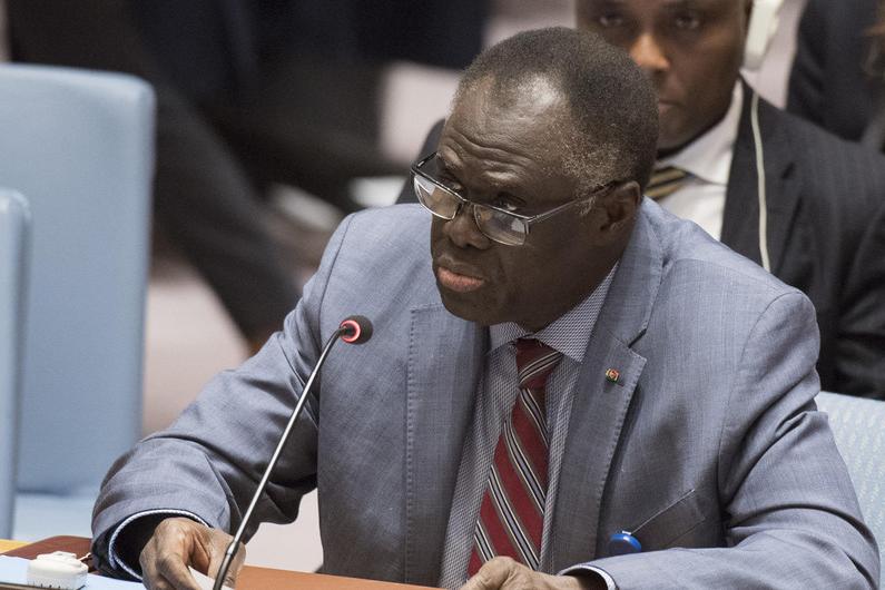 Michel Kafando, Envoyé spécial du Secrétaire général pour le Burundi, informe le Conseil de sécurité sur la situation au Burundi, le 21 novembre 2018. UN Photo