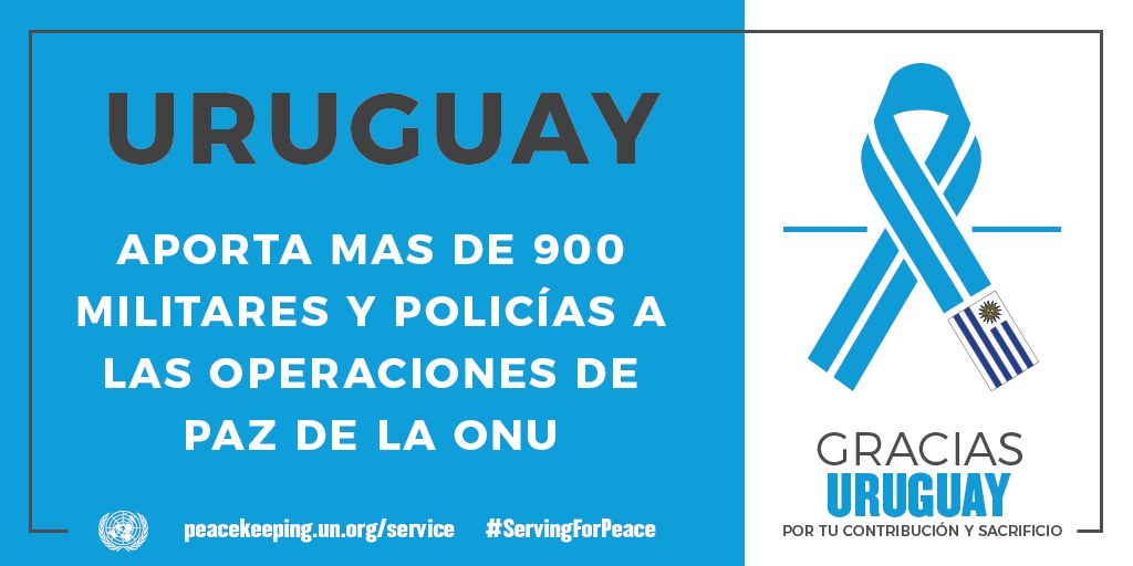El Uruguay aporta 900 militares y policías a las operaciones de mantenimiento de la paz de la ONU.
